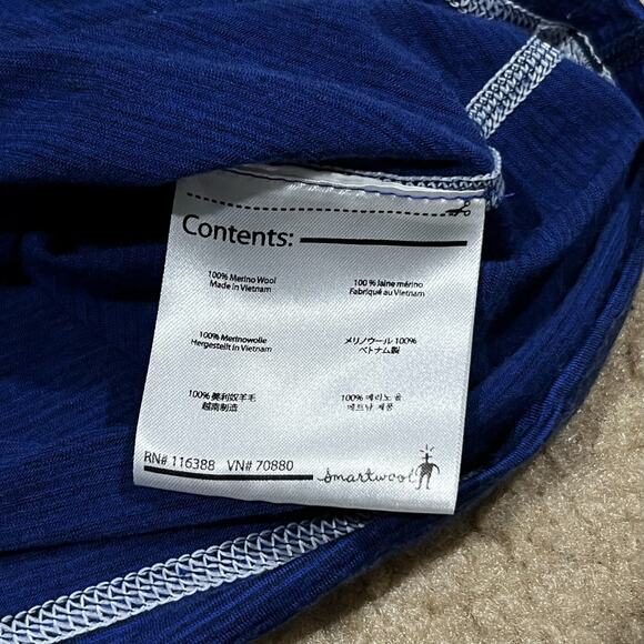Smartwool Mens NTS 150 Merino Wool 1/4 Zip Top Blue Size XL - Picture 4 of 6